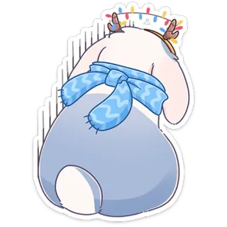 😔 kelinci, natal, musim dingin, syal, tanduk, liburan, lampu telegram sticker