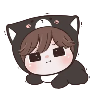 ☁️ imut, anime, kawaii, kartun, beruang, hoodie, stiker whatsapp sticker