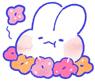🌸 süß, Hase, Häschen, Blumen, entzückend, Aquarell telegram sticker