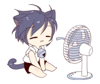 🐱 Аниме, Кот, Фан, Милый, Кавайный whatsapp sticker