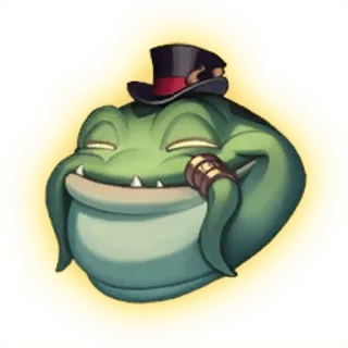 😌 rana, cilindro, cartone animato, personaggio, sorridente telegram sticker