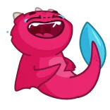 😂 Monstro, Desenho animado, Rosa, Gota d'água, Fofo, Engraçado whatsapp sticker