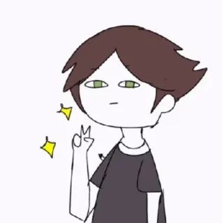 😛 desenho animado, brilho, símbolo da paz, personagem, ilustração telegram sticker