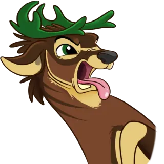 😖 олень, мультфильм, животное, рога, смешной, выражение telegram sticker