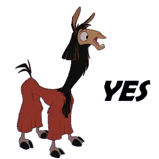 👍 Kuzco The Emperor's New Groove Yes ตัวลามา, ดิสนีย์, การ์ตูน, ตลก telegram sticker