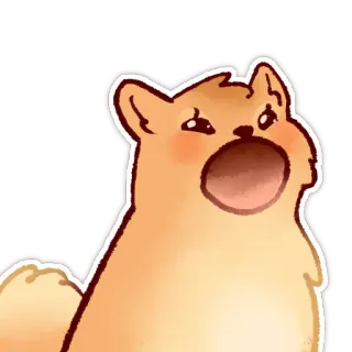 😲 หมา, หาว, น่ารัก, สัตว์, ชิบะอินุ telegram sticker