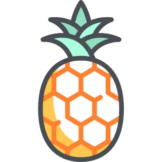 🍍 สับปะรด, ผลไม้, เขตร้อน, อาหาร, หวาน, ฤดูร้อน telegram sticker