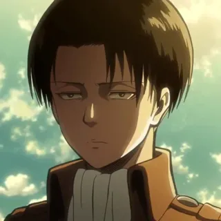 ⚔ Levi Ackerman Attack on Titan Anime, Karakter, Pria, Rambut cokelat telegram sticker