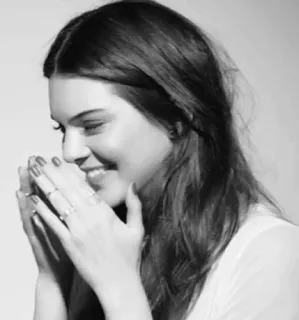 😁 Kendall Jenner Kendall Jenner, modella, donna, ritratto, bianco e nero, celebrità telegram sticker