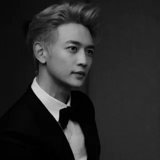 ™ Minho kpop, chanteur, acteur, homme, portrait, noir et blanc whatsapp sticker