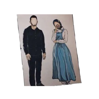 🖤 fashion, couple, illustration, art, drawing, digital art telegram sticker