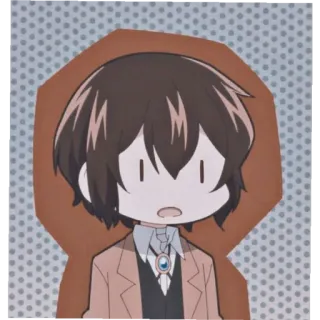 😐 Dazai Osamu Bungou Stray Dogs Dazai Osamu, Bungou Stray Dogs, anime, chibi, manga, character, sticker telegram sticker