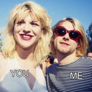 ❤️ Kurt Cobain YOU ME 名人, 音乐, 情侣, 90年代, 摇滚, 垃圾摇滚 telegram sticker