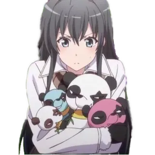😢 gadis anime, panda, imut, kartun, karakter telegram sticker