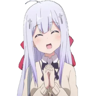 😄 Anime, Ragazza, Felice, Carino, Cartone animato telegram sticker