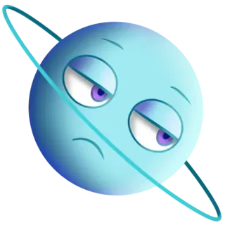 😵‍💫 planet, cartoon, sad, blue, space, galaxy telegram sticker