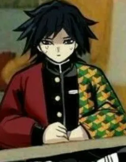😰 Giyu Tomioka Demon Slayer Anime, Demon Slayer, Giyu Tomioka, Personaggio, Manga whatsapp sticker