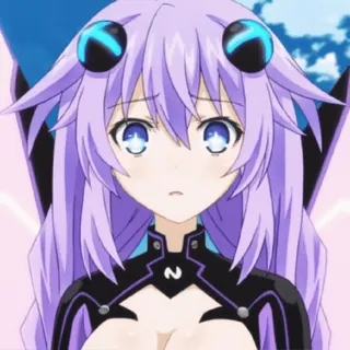 😦 Neptune Hyperdimension Neptunia Anime, Videogioco, Capelli viola, Nettuno, Hyperdimension Neptunia, Personaggio telegram sticker