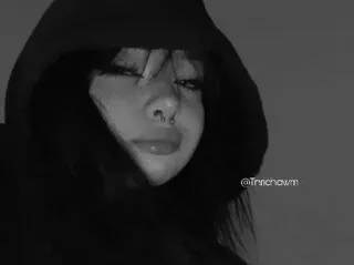 🗞 @Trrrchowm girl, hoodie, black and white, piercing, portrait telegram sticker