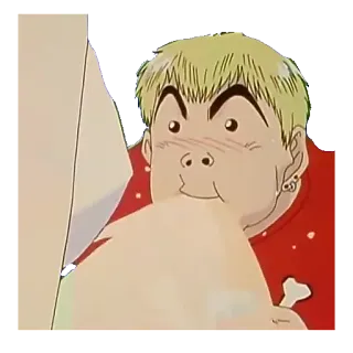 🤢 anime, cartoon, eating, food, character telegram sticker