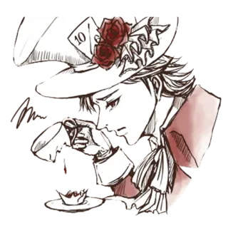 😕 Mad Hatter Alice in Wonderland Mad Hatter, Alice in Wonderland, tea party, hat, cartoon, character telegram sticker