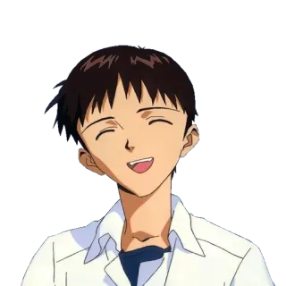 😄 Shinji Ikari Neon Genesis Evangelion Anime, Senyum, Karakter, Eva, Evangelion telegram sticker