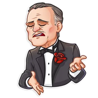 😒 Vito Corleone The Godfather film, mafia, italian, character, movie whatsapp sticker