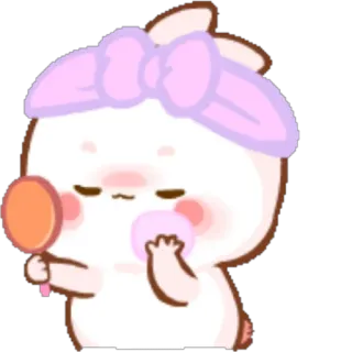 🍼 cute, bunny, kawaii, rabbit, cartoon, animal whatsapp sticker