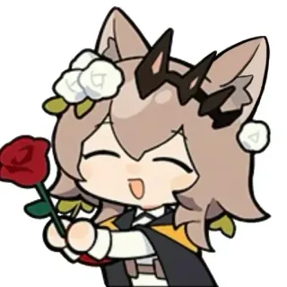 🌷 Anime, Roos, Schattig, Bloem, Personage, Cartoon telegram sticker