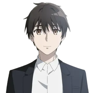 🙂 Anime, Mann, Charakter, Anzug, lächelnd telegram sticker