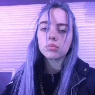 🌊 Billie Eilish Billie Eilish, piosenkarka, gwiazda pop, portret, celebrytka, muzyka telegram sticker