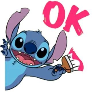👍 Stitch OK stitch, lilo und stitch, disney, cartoon, süß, ok, positiv telegram sticker