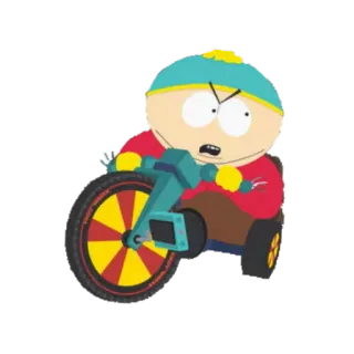 🚲 Eric Cartman South Park cartoon, funny, eric cartman, south park, tricycle telegram sticker