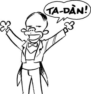✌ TA-DÀN! dibujos animados, celebración, italiano, expresión, feliz telegram sticker