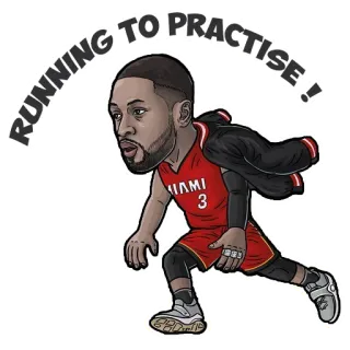 🏃‍♂️ RUNNING TO PRACTISE! Basketball, Athlet, Laufen, Training, Miami Heat, Dwayne Wade telegram sticker