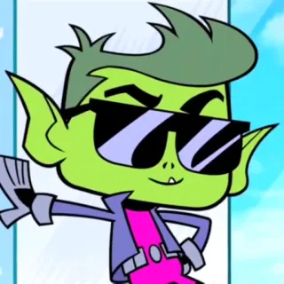 😎 Beast Boy Teen Titans Go! cartoni animati, Teen Titans, Beast Boy, occhiali da sole telegram sticker