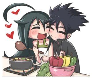 🤗 cooking, love, kitchen, cartoon, anime telegram sticker