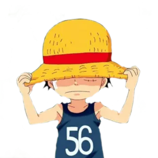 🙆 Monkey D. Luffy One Piece 56 One Piece, Anime, Manga, Luffy, Straw Hat, Cartoon, Pirate telegram sticker