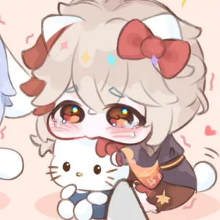 🍥 anime, chibi, kawaii, hello kitty, cartoon telegram sticker