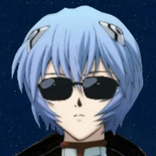 👾 Rei Ayanami Neon Genesis Evangelion Anime, Rei Ayanami, Sonnenbrille, Cool telegram sticker