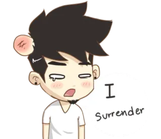 😵 I Surrender Menyerah, Kartun, Emosi, Sedih, Kekalahan telegram sticker
