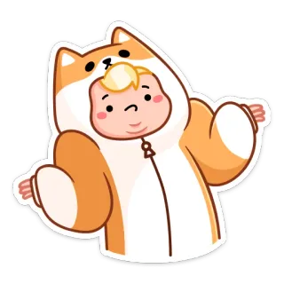 🤷‍♀️ собака, костюм животного, ребенок, ребёнок, мультфильм, милый telegram sticker