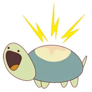 😃 tartaruga, desenho animado, chocado, animal, fofo, relâmpago whatsapp sticker