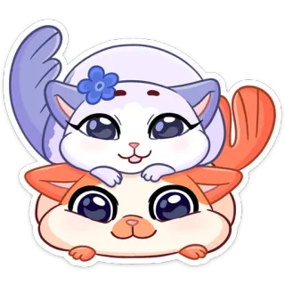 🙂 kucing, binatang, lucu, stiker telegram sticker