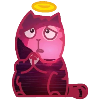 😇 gatto, aureola, angelo, carino, animale domestico telegram sticker