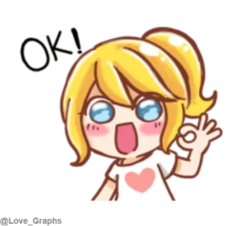 😃 OK! ok, gái, xác nhận, đồng ý, dễ thương telegram sticker