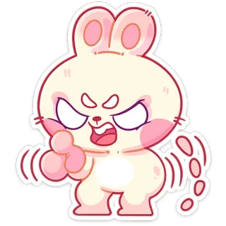 🫵 ウサギ, かわいい, 怒り, 漫画, ステッカー telegram sticker