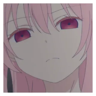 🍰 Anime, Dziewczyna, różowe włosy, Postać, Ilustracja whatsapp sticker