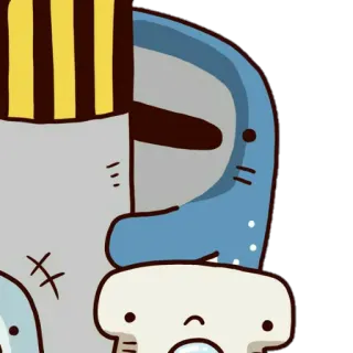 👀 サメ, 漫画, 可愛い, 動物, ステッカー, 青, キャラクター telegram sticker