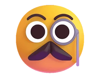 🧐 อีโมจิ, แว่นตาข้างเดียว, หนวด, ใบหน้า, สุภาพบุรุษ, มีระดับ, เป็นทางการ telegram sticker